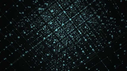 3D matrix of digital data connects across futuristic tech interface - Powered by Adobe