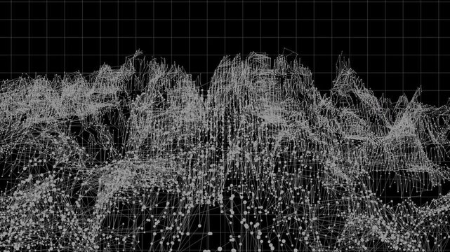 Futuristic robotic digital mapping visualisation of landscape terrain
