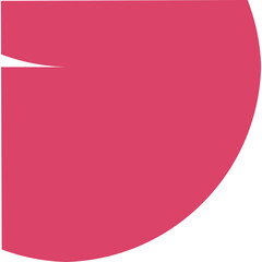 Abstract Geometric Shape with Pink Color and White Accent on Transparent Background Dynamic Visual Element