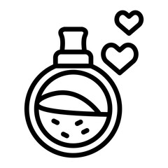 Love Potion Bottle Vector Line Icon Design