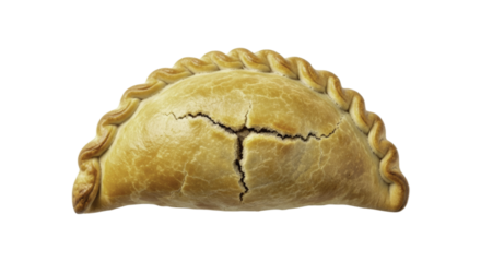 Golden Baked Pastry with Textured Crust on a Brown Gradient Background