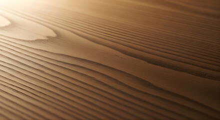 Naklejka premium Close-up of natural wood grain surface with soft side light