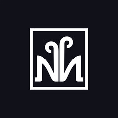 Unique NH letter logo design