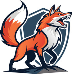 unique fox logo, fox illustration, vector creative fox Animal Modern Simple Design Concept logo set