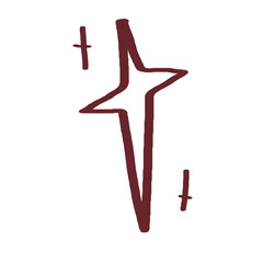 Hand-drawn Line Art Christmas Star Sparkle Topper Element Illustration