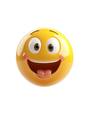 Fototapeta premium Happy yellow emoji with tongue out icon for messaging