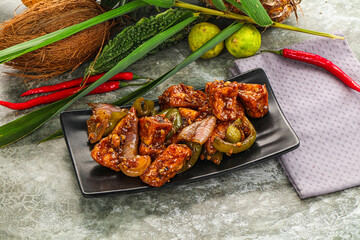 Indian cuisine - paneer with chilli