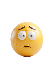 Fototapeta premium Worried emoji face with drops of sweat expression concept