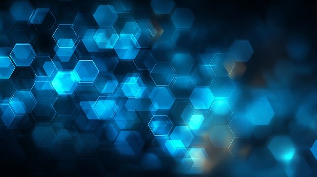 Stunning abstract glowing hexagons creating a modern digital network and futuristic technology background for innovation and connectivity