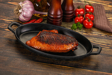 Roasted duck breast in cherry