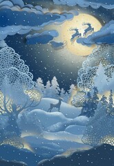 Whimsical 3D iPhone Live Wallpaper &ndash; Dreamy Paper-Cut Depth-Layered  Wallpaper  Magical Winter forest