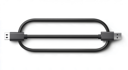 long type-c cable on a transparent background,