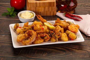 Fritto misto - deep fried seafood mix