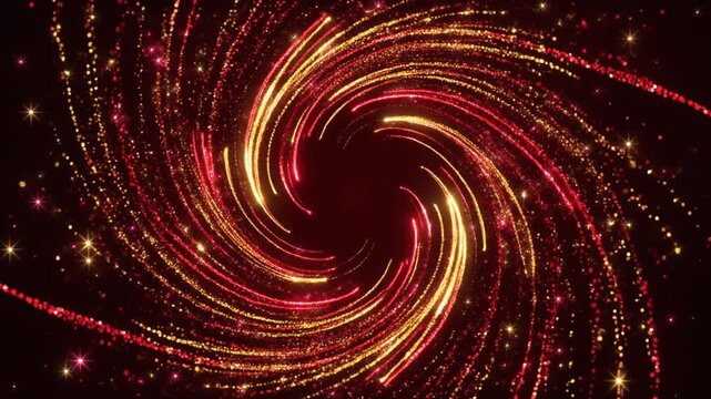 Red and Gold Sparkle Trail Overlay &ndash; Cinematic Christmas Glitter Motion 16:9