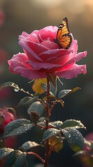 butterfly on rose