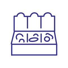 Display case showcasing various eyeglasses for sale, offering a selection of styles.