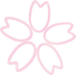Pink Sakura flower iridescent illustration minimal icon