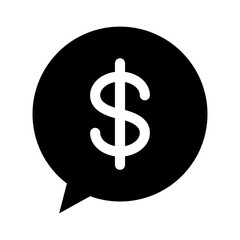 Single financial chat icon, simple business consultant advice flat design vector pictogram, infographic interface elements for app logo web button ui ux isolated on white background