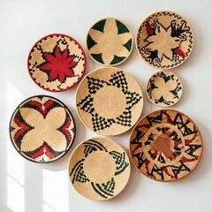 easter eggs in a basket, Handwoven African Wall Baskets – Boho Wicker Decor for Home & Interior Design