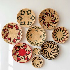 easter eggs in a basket, Handwoven African Wall Baskets – Boho Wicker Decor for Home & Interior Design