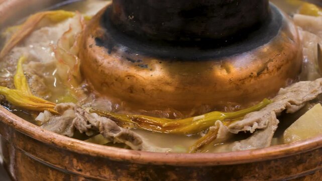 A variety of ingredients from traditional Taiwanese hot pot are presented.
