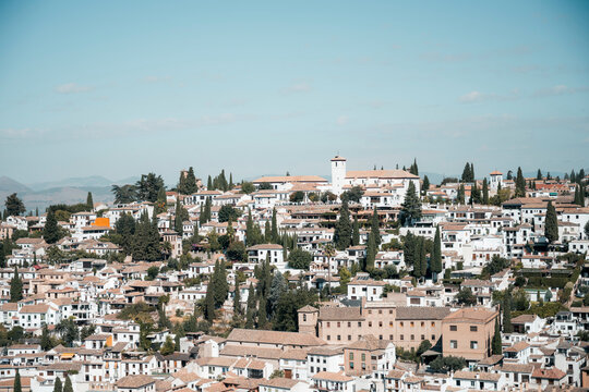 Scenic view of Albaicín neighborhood, Granada, Spain