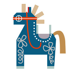 年賀 干支　午年 チャグチャグ馬コ　ベクター イラスト