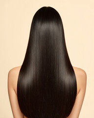 Naklejka premium The straight hair effect after using flat hair clips for shaping