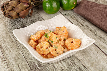 Prawn in white cream sauce