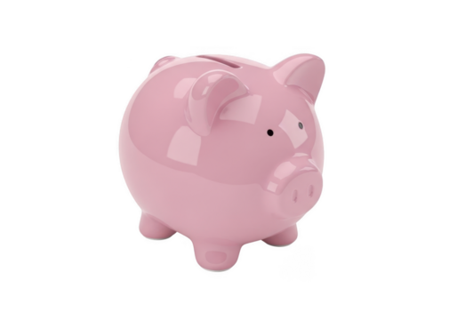 Cute Piggy Bank for Savings and Investment Planning Isolated on PNG Transparent Background - Powered by Adobe