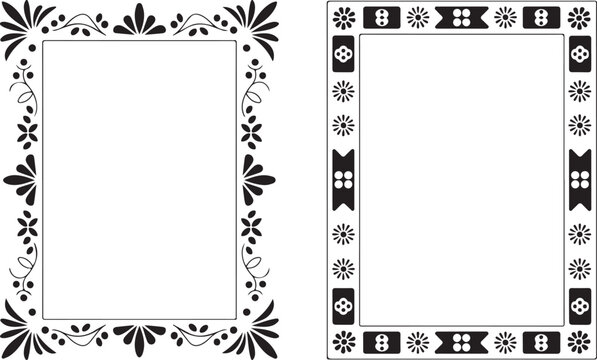 Elegant Floral Frame Border Patterns for Artwork Certificate Design Project - Powered by Adobe