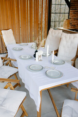 Outdoor dining space creating cozy rustic ambiance