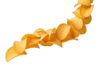 Crispy Potato Chips Snack Food Pile On Transparent Background