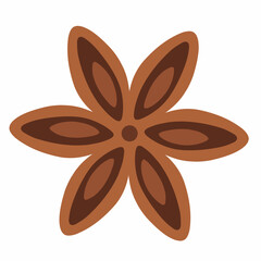 Star Anise in Flat Hand-Drawn Style for Culinary and Café Design