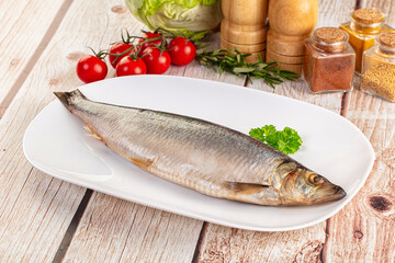 Raw whole salted herring fish