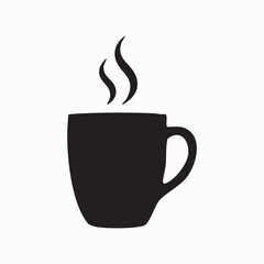 Silhouette of a steaming coffee cup