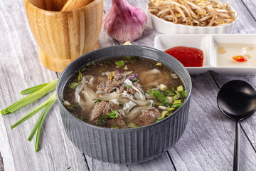 Vietnamese Pho Bo soup with beef