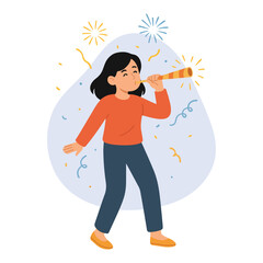 New Year’s Day Celebration Character Illustration