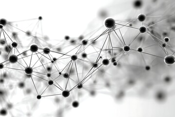 Abstract interconnected spheres forming molecular data network