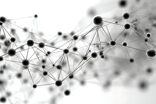 Abstract interconnected spheres forming molecular data network - Powered by Adobe