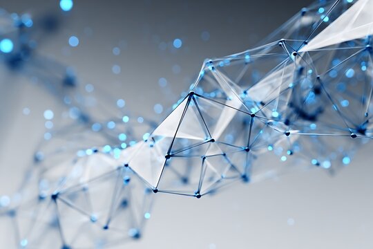 Abstract blue digital network connection data technology background