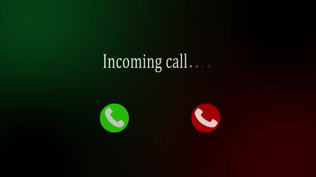Incoming call ring icon isolated on background. Animation of phone call Incoming call phone icon you receive the message animated, incoming call concept on mobile phone.