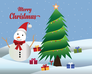 Christmas template, sale banner poster design collections. Christmas poster background template. Christmas card with snow man and gifts. Usable for social media post, banner, christmas greeting card