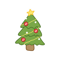 Christmas Tree Vector Illustration | Festive Holiday Decoration, perfect for Christmas and New Year projects. Ideal for greeting cards, gift tags, packaging designs, posters.