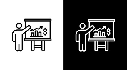 Business Presentation White Icon Set Design