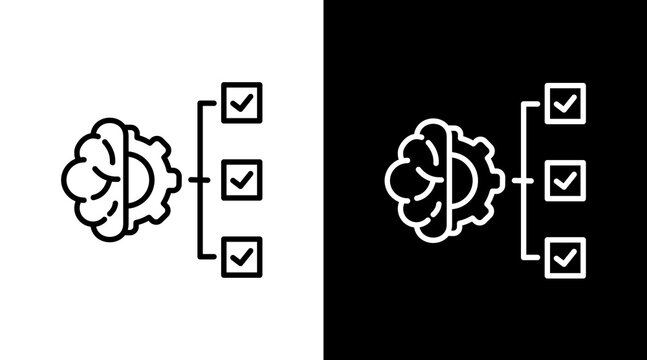 Evaluation Cogitate White Icon Set Design