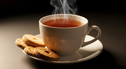 Traditional Ceylon tea served with biscuits