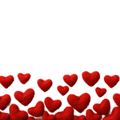 Valentine's day hearts display creative isolated on transparent background