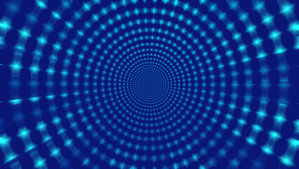 Abstract creative glowing blue stripe tunnel with sparkle light background illustration.