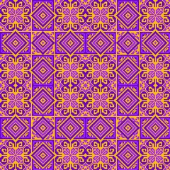 Traditional Pixel Geometric Pattern Background Set